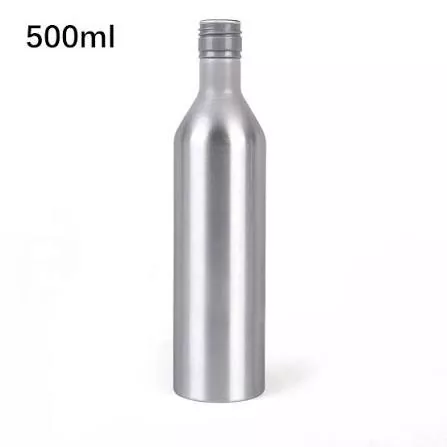 ROPP स्क्रू क्यापको साथ 500ml स्लिम अग्लो एल्युमिनियम रक्सीको बोतल